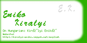 eniko kiralyi business card